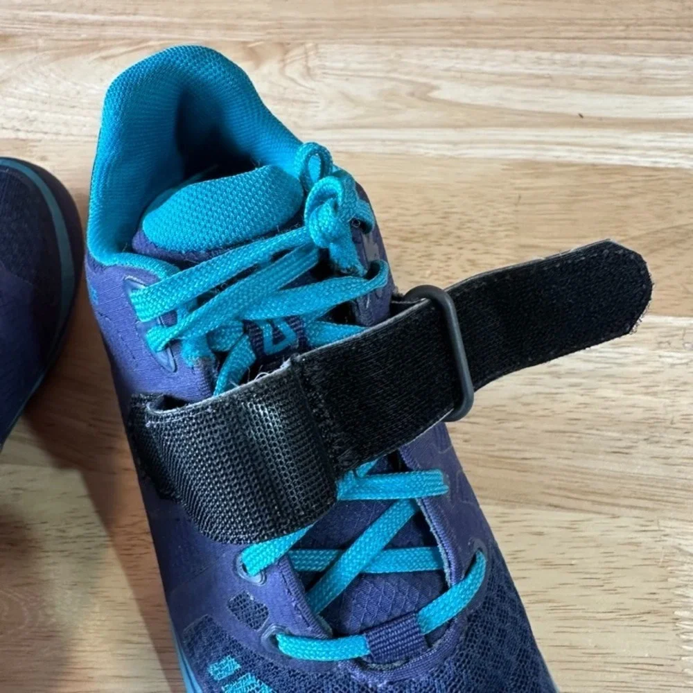 Inov-8 Fastlift 325 blue green lace-up Weight Lifting Shoes Women 5.5 Mens 4